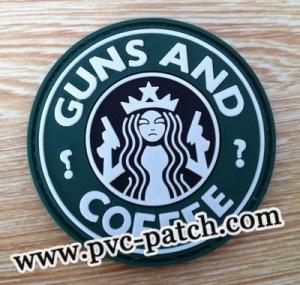 Guns and Coffee Rubber Patches PVC Patch Velcro
